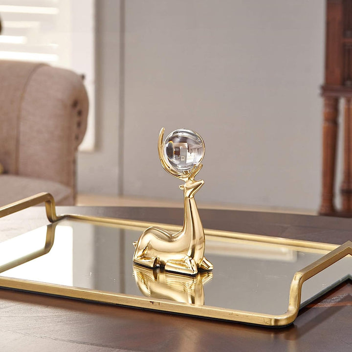 Golden Statue Deer Pearl Sculpture Decor (3pcs) | Home Décor | Waseeh Pakistan