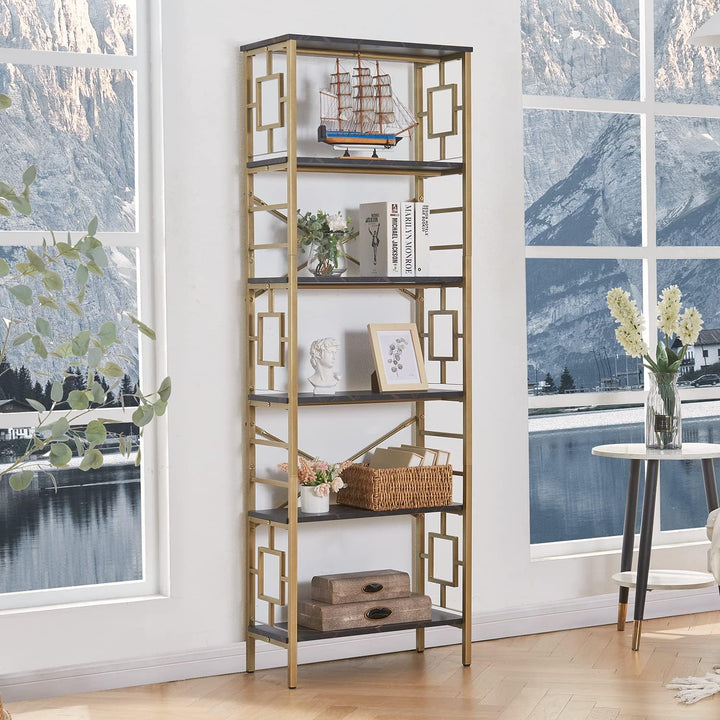 Golden Storage Modern Bookshelf for Home Office Living Room and Bedroom-Special | Furniture | Waseeh Pakistan