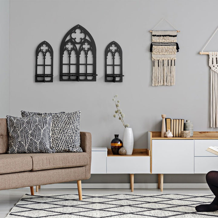 Gothic Wooden Hanging Bracket Wall Storage Shelves (Set of 3) | Furniture | Waseeh Pakistan