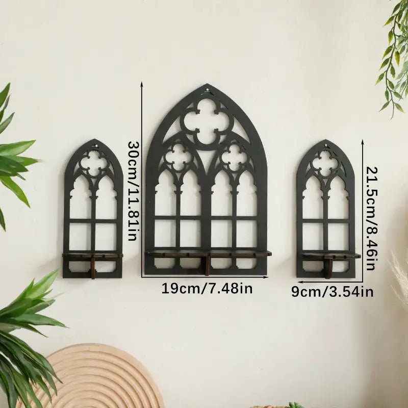 Gothic Wooden Hanging Bracket Wall Storage Shelves (Set of 3) | Furniture | Waseeh Pakistan