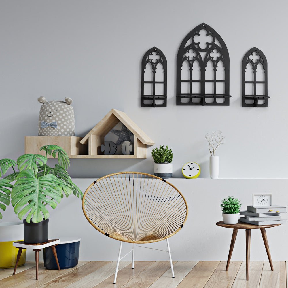 Gothic Wooden Hanging Bracket Wall Storage Shelves (Set of 3) | Furniture | Waseeh Pakistan