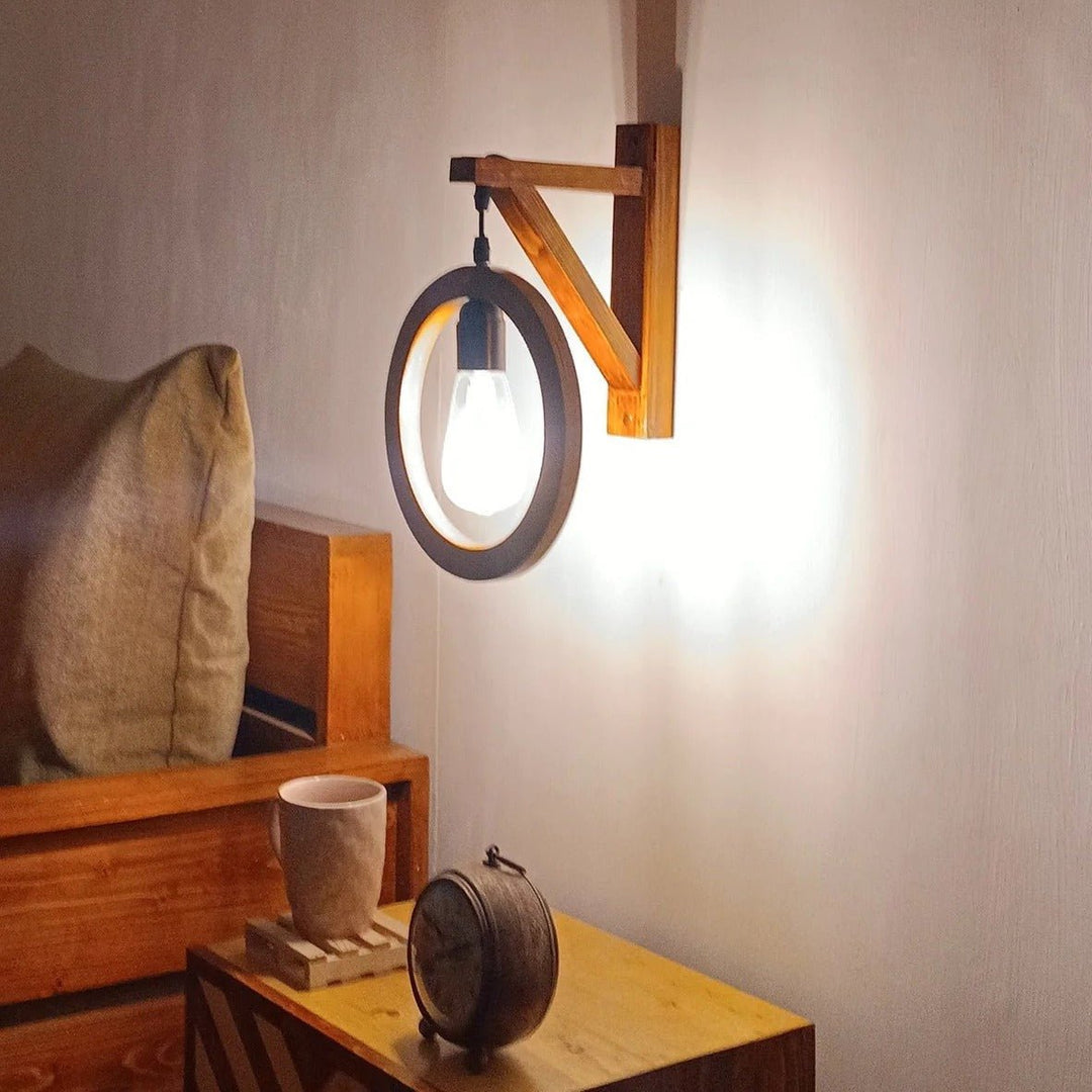 Halo Circle Wooden Wall Light Wall Hanging Lamp | Not Sale FB | Waseeh Pakistan