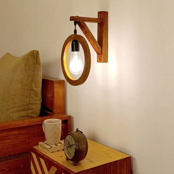 Halo Circle Wooden Wall Light Wall Hanging Lamp | Not Sale FB | Waseeh Pakistan