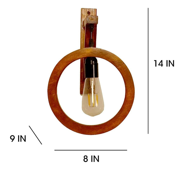 Halo Circle Wooden Wall Light Wall Hanging Lamp | Not Sale FB | Waseeh Pakistan