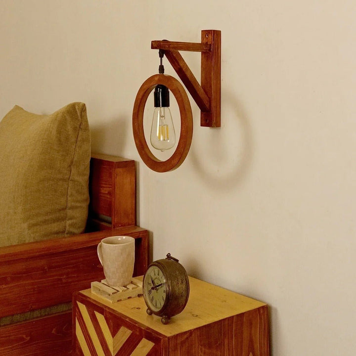 Halo Circle Wooden Wall Light Wall Hanging Lamp | Not Sale FB | Waseeh Pakistan