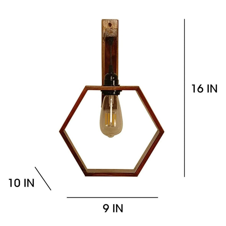 Hexoz Wooden Wall Light Wall Hanging Lamp | Home Décor | Waseeh Pakistan