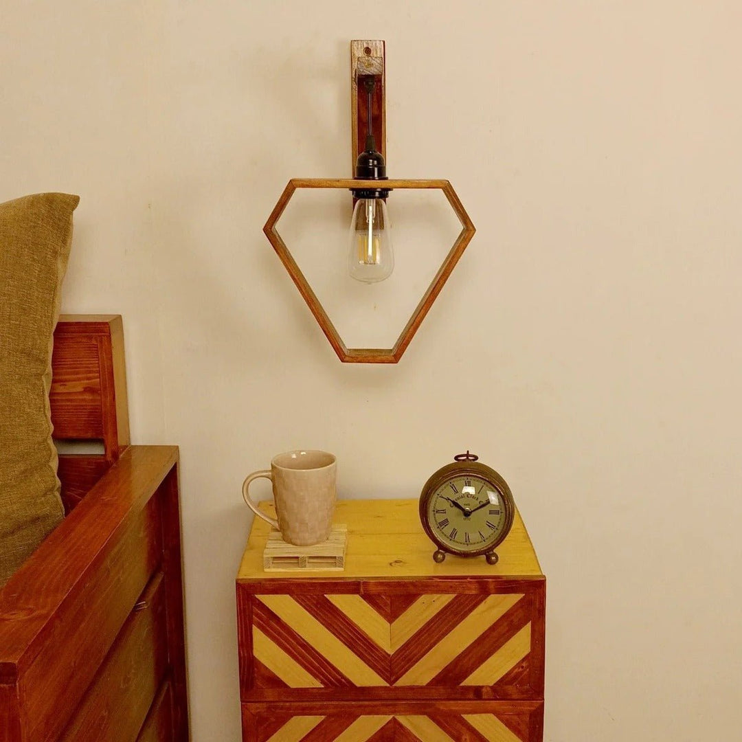 Hextrian Wooden Wall Light Wall Hanging Lamp | Home Décor | Waseeh Pakistan