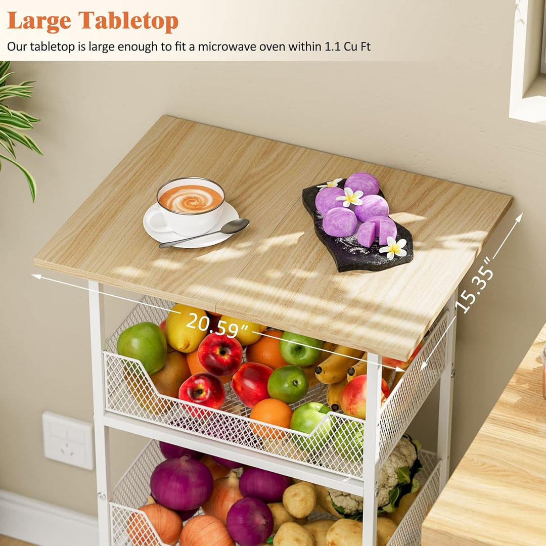 Hioree Kitchen Microwave Cart Organizer Rack Trolley | Not Sale FB | Waseeh Pakistan