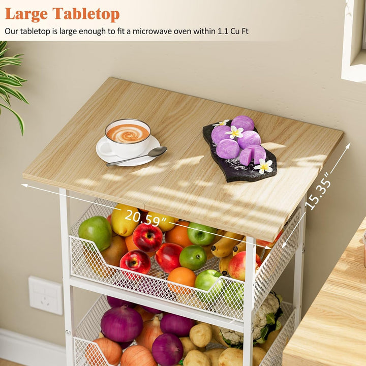 Hioree Kitchen Microwave Cart Organizer Rack Trolley | Not Sale FB | Waseeh Pakistan
