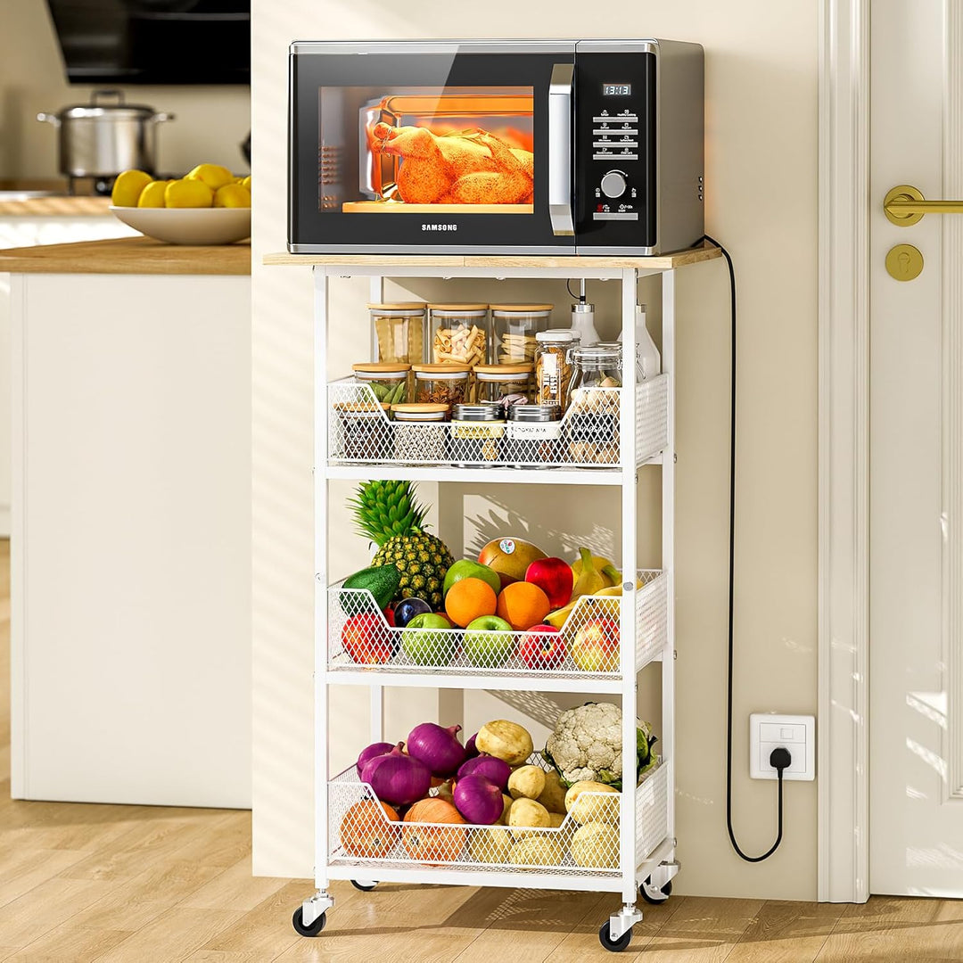 Hioree Kitchen Microwave Cart Organizer Rack Trolley | Not Sale FB | Waseeh Pakistan