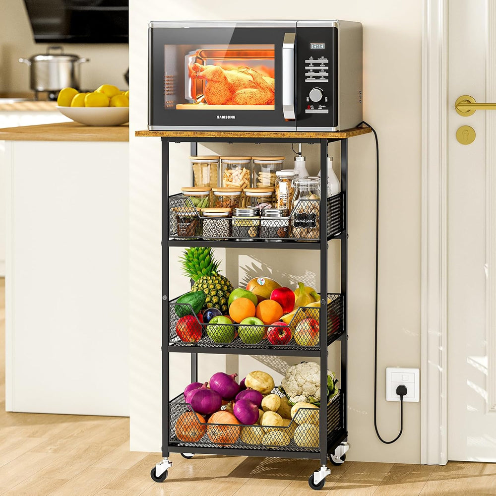 Hioree Kitchen Microwave Cart Organizer Rack Trolley | Not Sale FB | Waseeh Pakistan