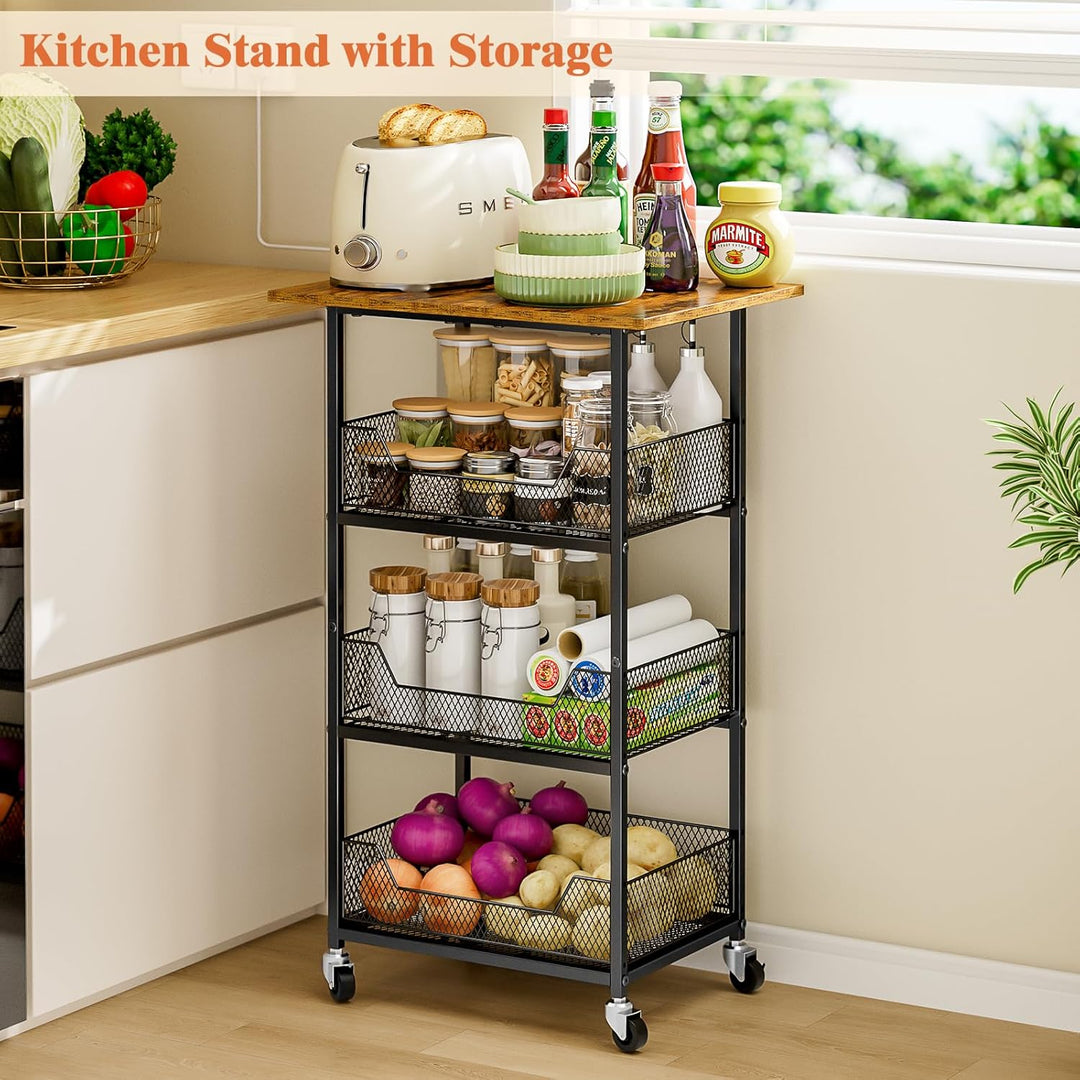 Hioree Kitchen Microwave Cart Organizer Rack Trolley | Not Sale FB | Waseeh Pakistan