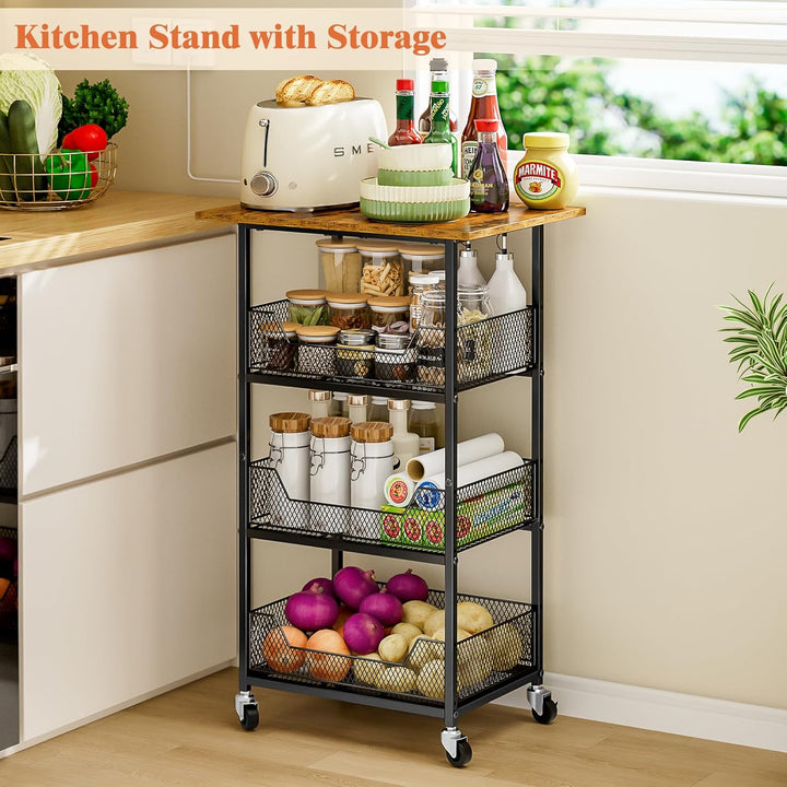 Hioree Kitchen Microwave Cart Organizer Rack Trolley | Not Sale FB | Waseeh Pakistan
