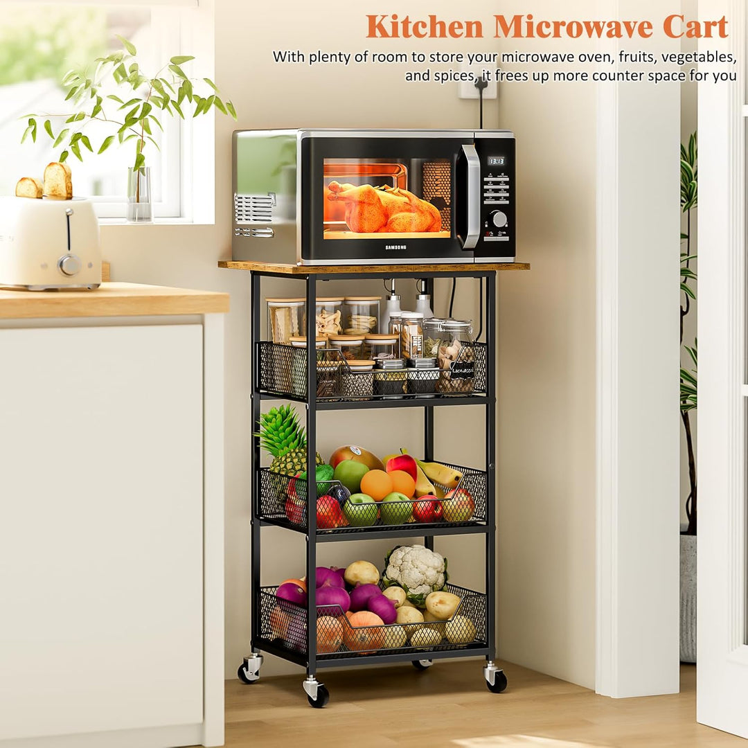 Hioree Kitchen Microwave Cart Organizer Rack Trolley | Not Sale FB | Waseeh Pakistan