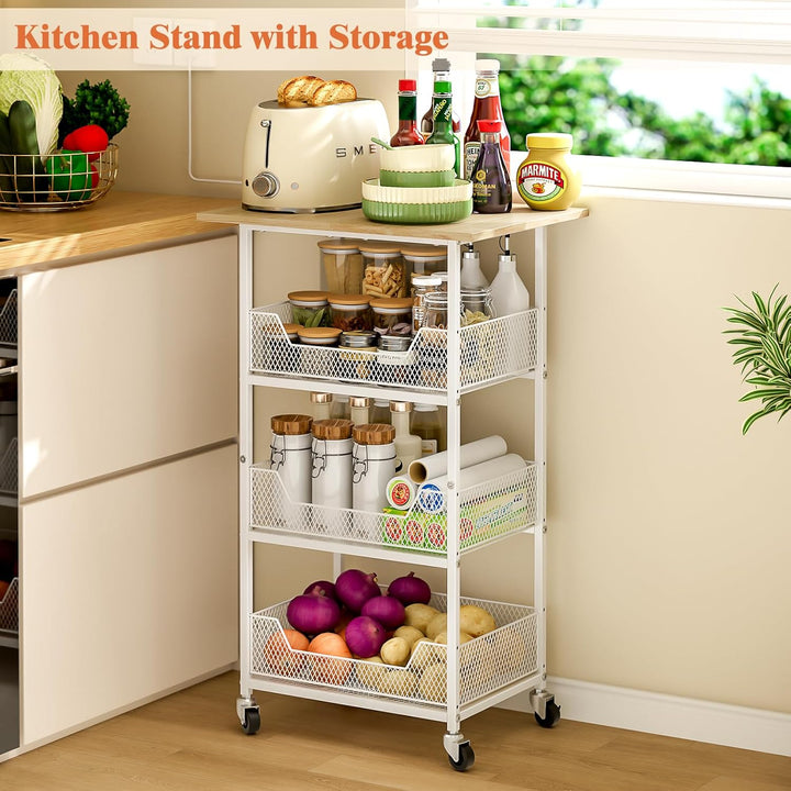 Hioree Kitchen Microwave Cart Organizer Rack Trolley | Not Sale FB | Waseeh Pakistan