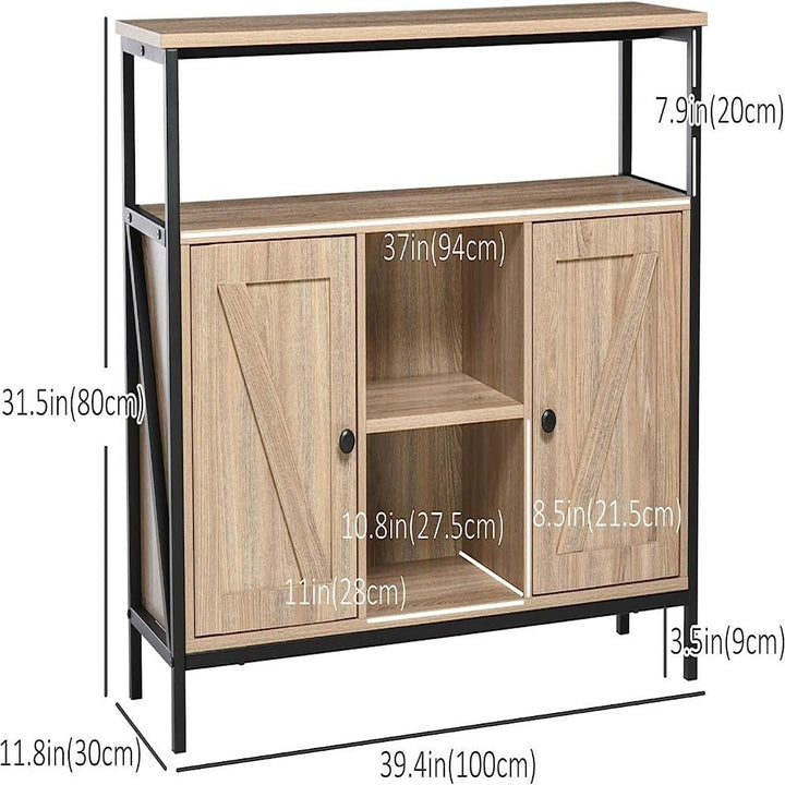 HOMCOM Industrial Style Buffet Cabinet, Kitchen Sideboard, Coffee Bar Table - | Furniture | Waseeh Pakistan