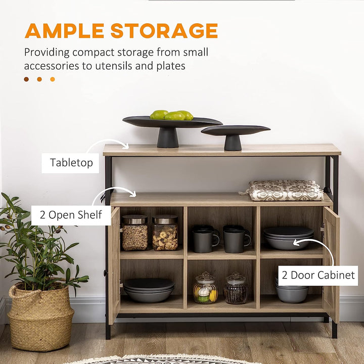HOMCOM Industrial Style Buffet Cabinet, Kitchen Sideboard, Coffee Bar Table - | Furniture | Waseeh Pakistan