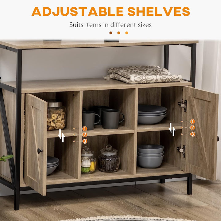 HOMCOM Industrial Style Buffet Cabinet, Kitchen Sideboard, Coffee Bar Table - | Furniture | Waseeh Pakistan