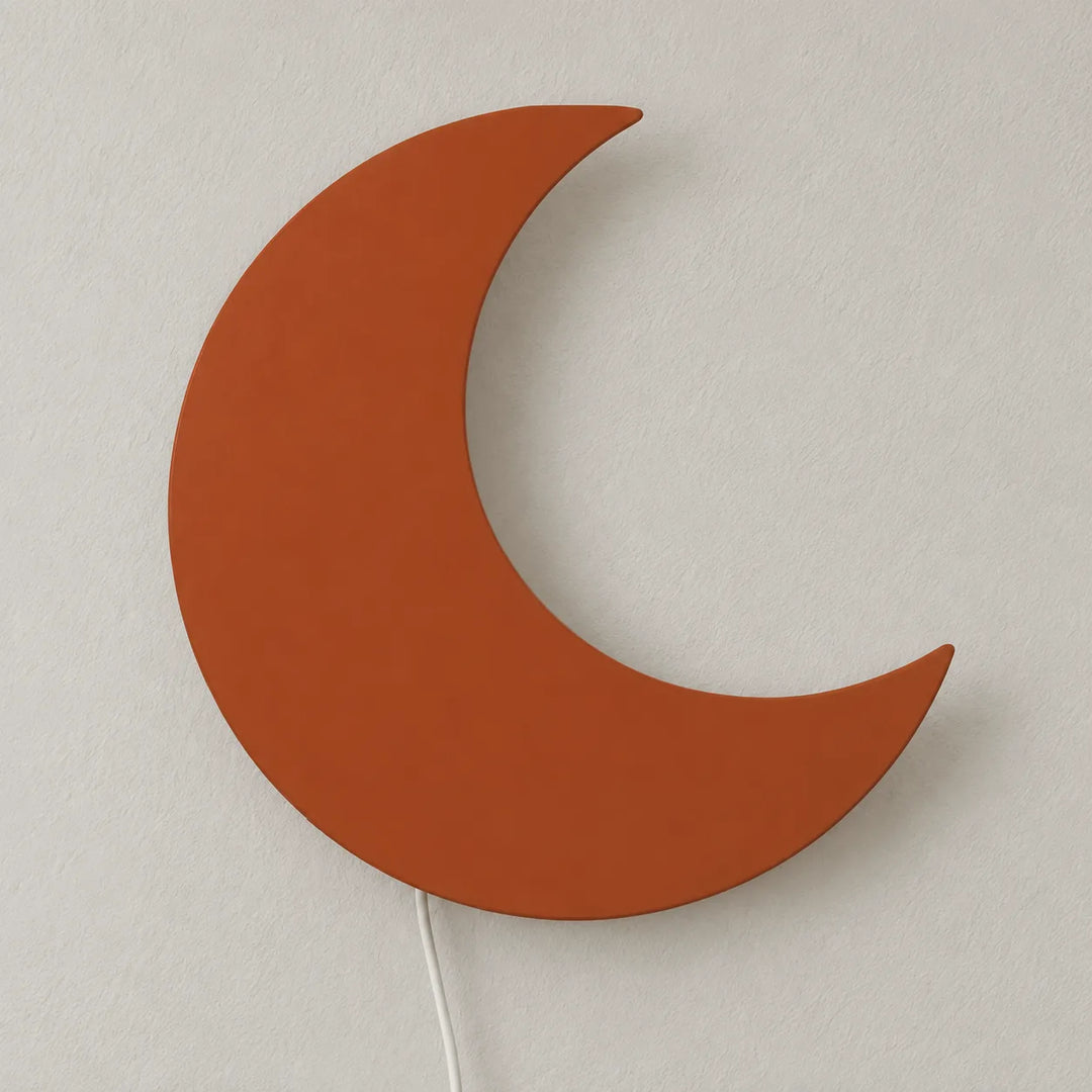 Houten red variant crescent wall lamp shown unlit with its original painted finish