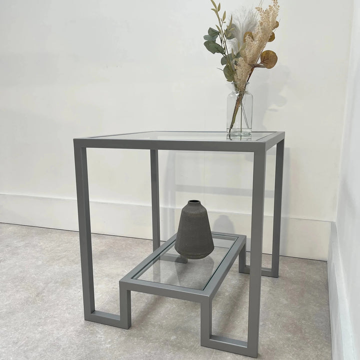 Hudson Glass Table Lounge Living Room Metal Side Table | Furniture | Waseeh Pakistan