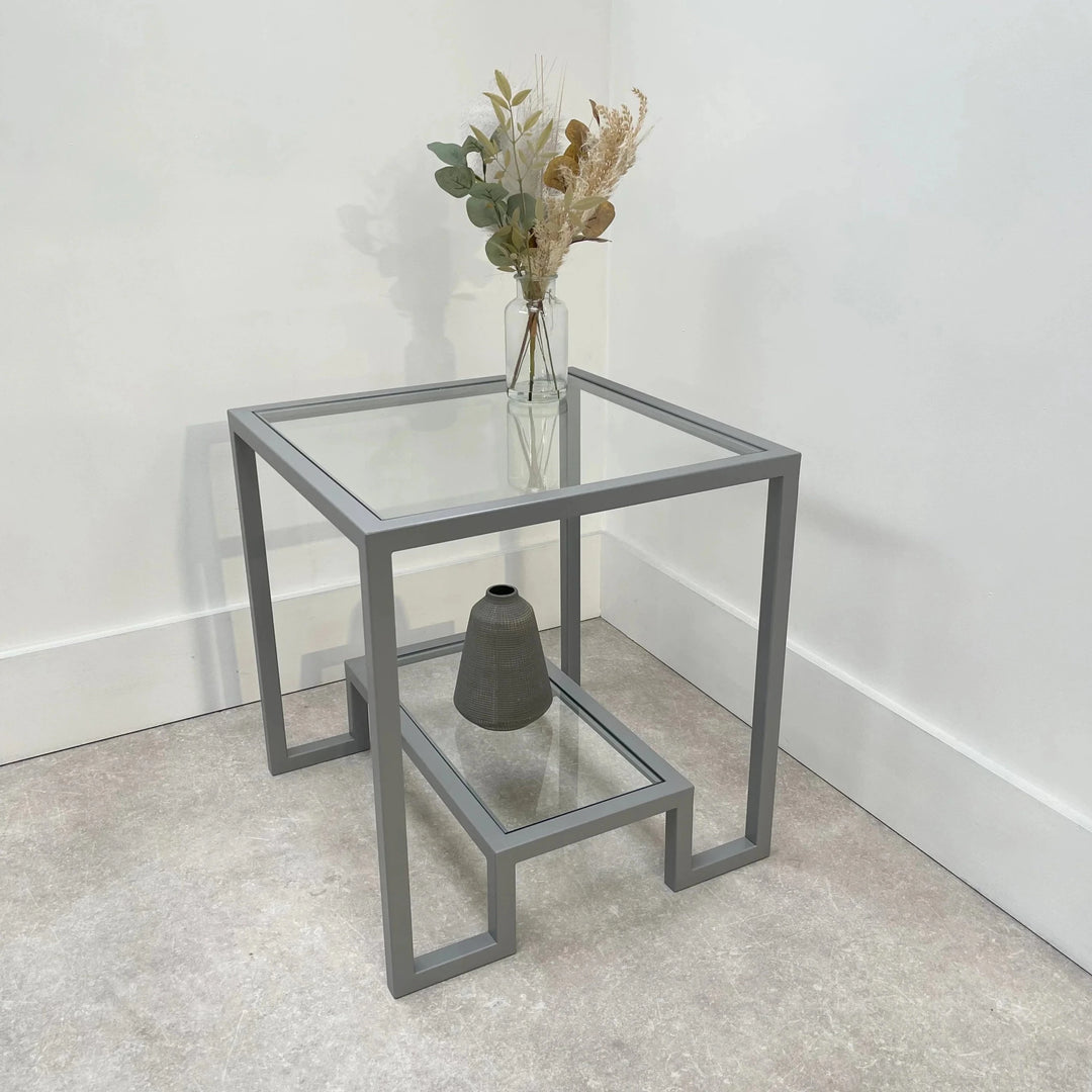 Hudson Glass Table Lounge Living Room Metal Side Table | Furniture | Waseeh Pakistan