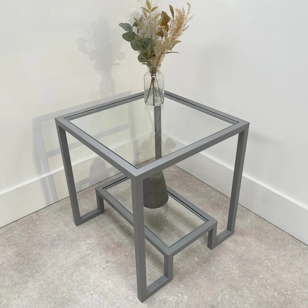 Hudson Glass Table Lounge Living Room Metal Side Table | Furniture | Waseeh Pakistan