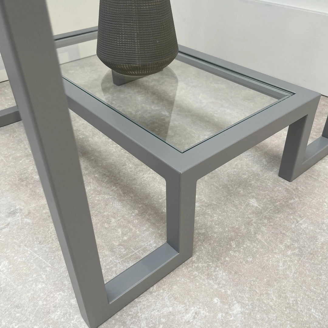 Hudson Glass Table Lounge Living Room Metal Side Table | Furniture | Waseeh Pakistan