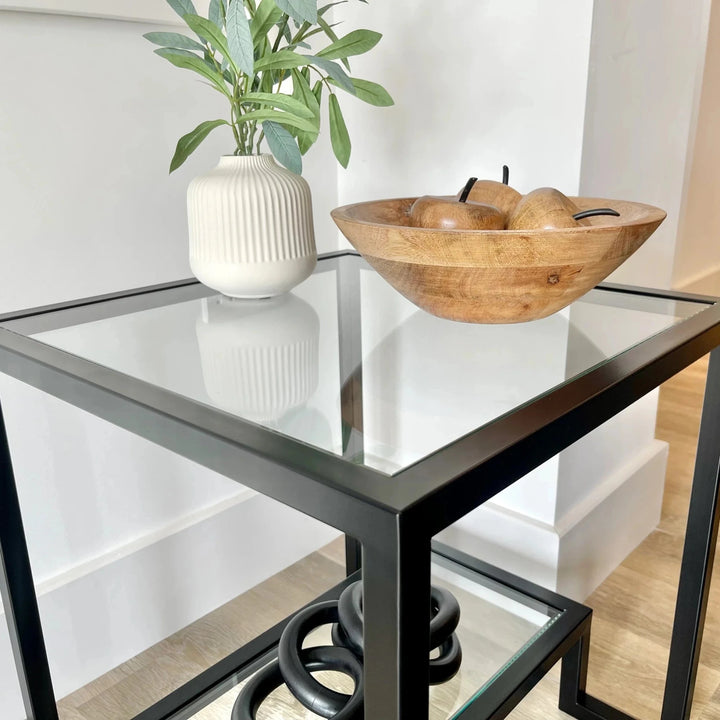 Hudson Glass Table Lounge Living Room Metal Side Table | Furniture | Waseeh Pakistan