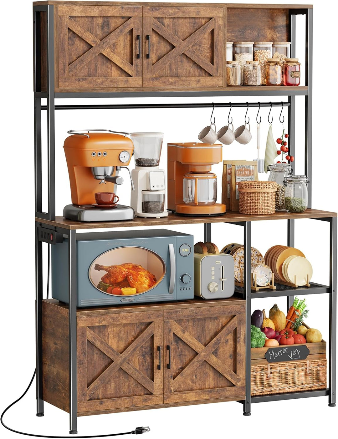 Huggera Kitchen Microwave Organizer Bakers Rack | Furniture | Waseeh Pakistan