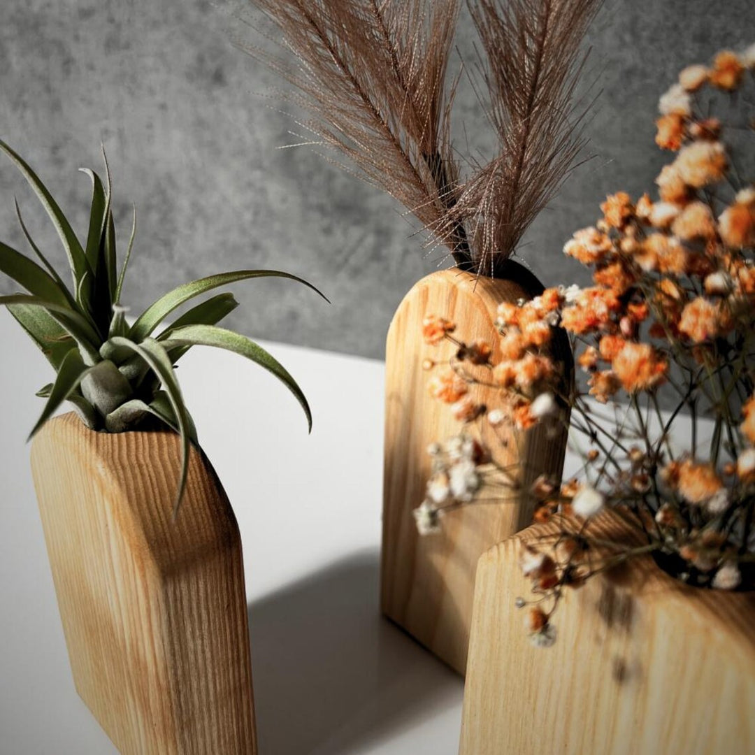 Kamoho Arch Shaped Wooden Vases (Set of 3)