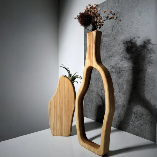 Homamo Irregular Malo Wooden Vases (Set of 2)