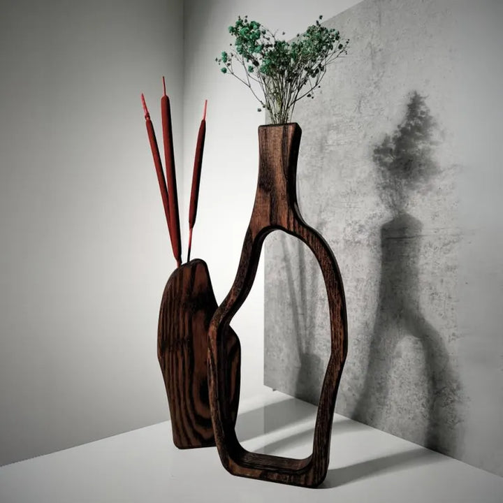 Homamo Irregular Malo Wooden Vases (Set of 2)