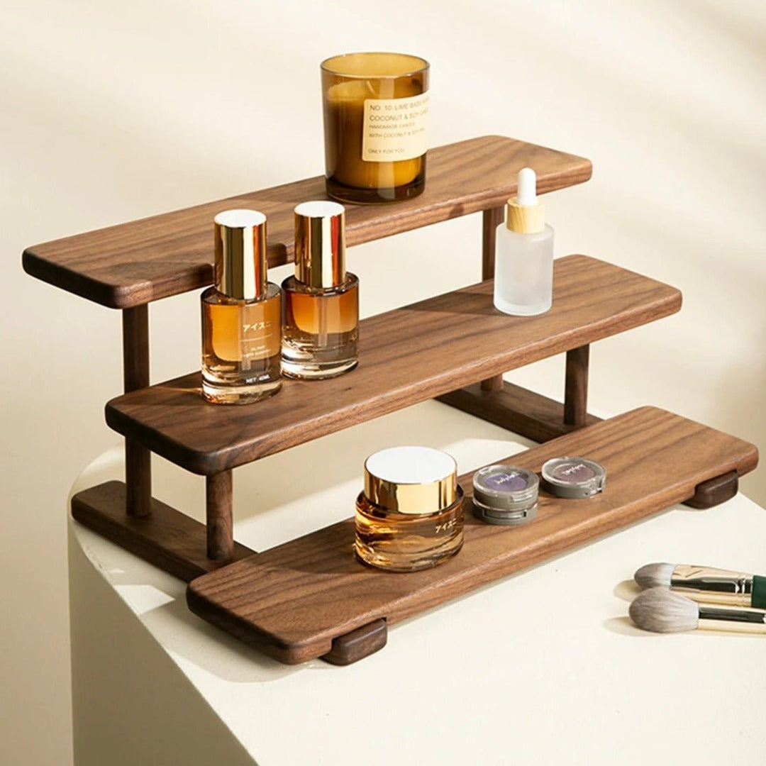 Kake Wooden Desktop Cup Perfume cosmetics multi-layer Storage Rack | Not Sale FB | Waseeh Pakistan