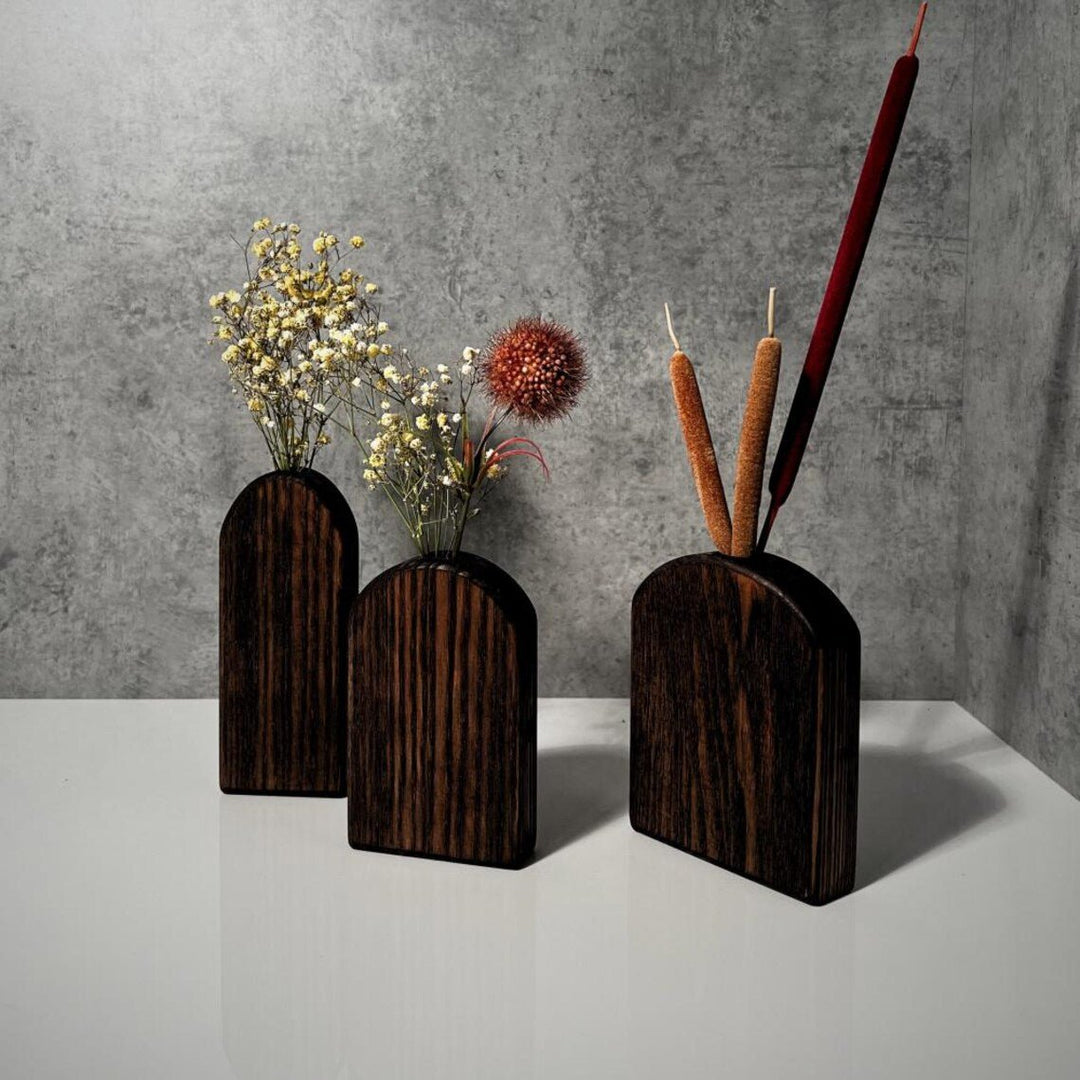 Kamoho Arch Shaped Wooden Vases (Set of 3) | Furniture | Waseeh Pakistan