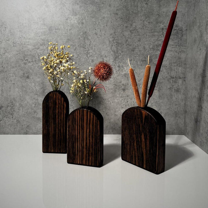 Kamoho Arch Shaped Wooden Vases (Set of 3) | Furniture | Waseeh Pakistan
