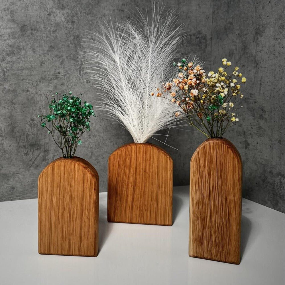 Kamoho Arch Shaped Wooden Vases (Set of 3) | Furniture | Waseeh Pakistan