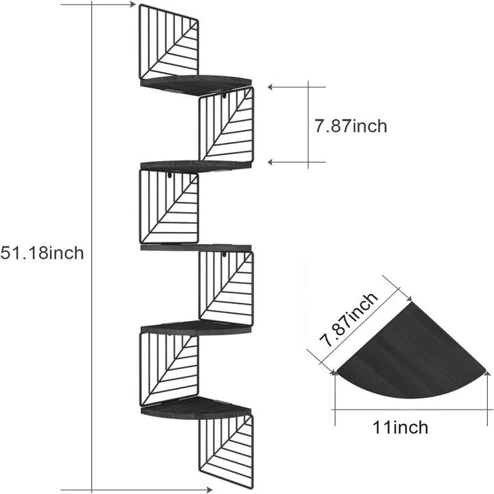 KANKEI Corner Shelf Wall Mount of 5 Tier Floating Shelves Wall Shelves | Furniture | Waseeh Pakistan