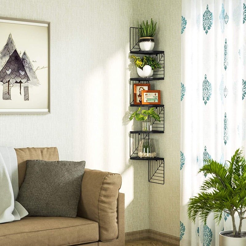 KANKEI Corner Shelf Wall Mount of 5 Tier Floating Shelves Wall Shelves | Furniture | Waseeh Pakistan