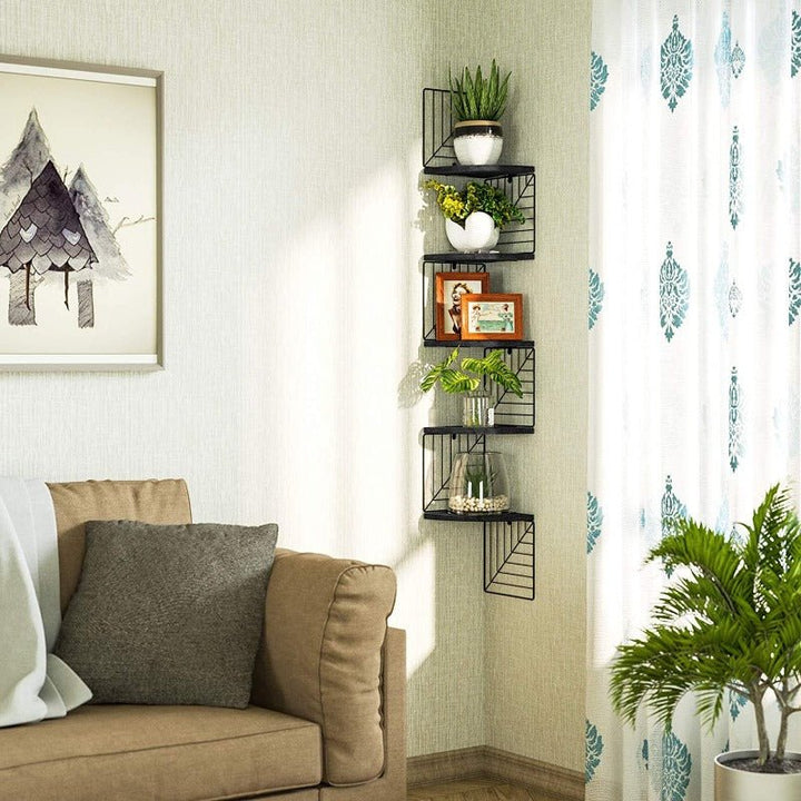 KANKEI Corner Shelf Wall Mount of 5 Tier Floating Shelves Wall Shelves | Furniture | Waseeh Pakistan