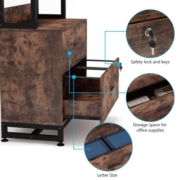 Kazoraa Living Lounge Office Storage Organizre Bookcase Drawer Lock Rack | Furniture | Waseeh Pakistan