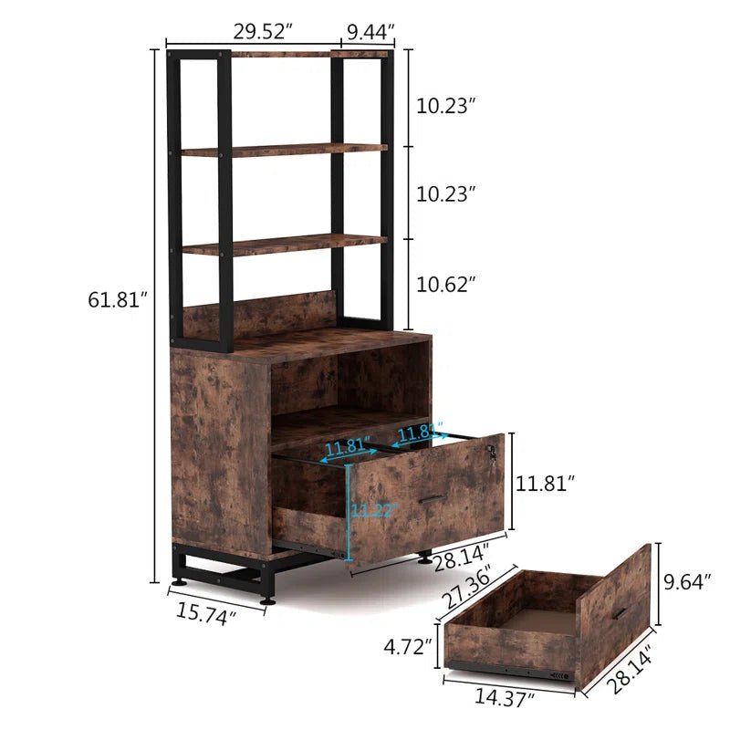 Kazoraa Living Lounge Office Storage Organizre Bookcase Drawer Lock Rack | Furniture | Waseeh Pakistan