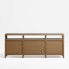 Hoard Living Lounge LED Storage Media Console (Solid Wood)
