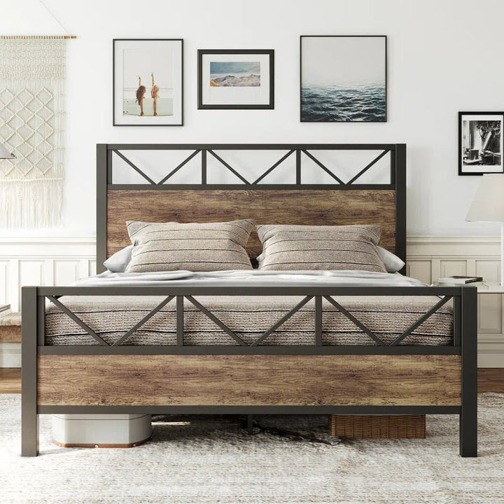 Keisha Wood and Metal Low Platform Bed | Furniture | Waseeh Pakistan