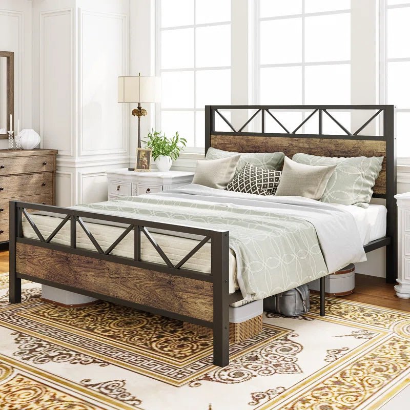 Keisha Wood and Metal Low Platform Bed | Furniture | Waseeh Pakistan