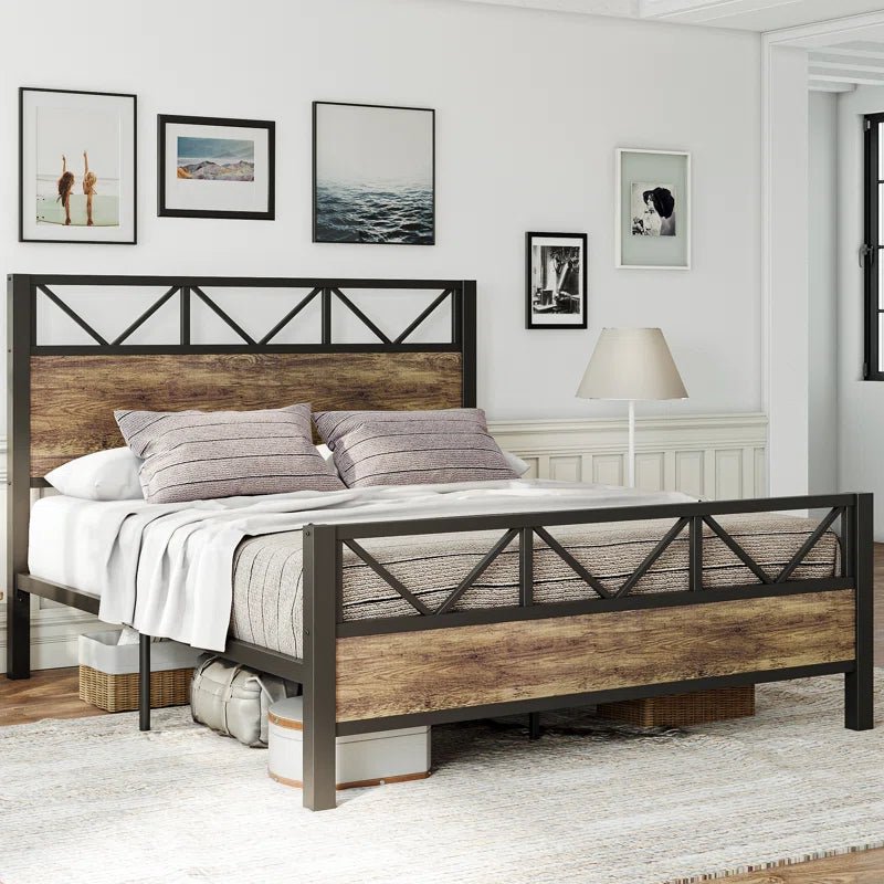 Keisha Wood and Metal Low Platform Bed | Furniture | Waseeh Pakistan