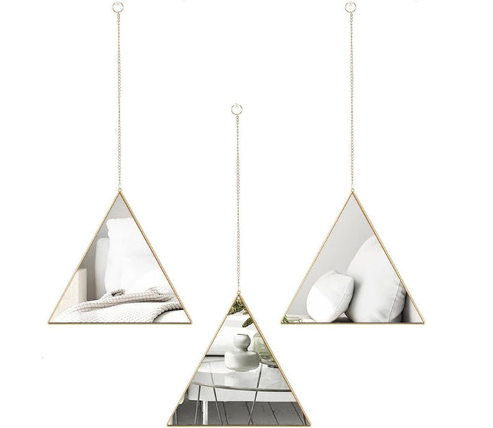 KIEE Triangle Wall Mirror Modern Geometry Hanging Home Decor | Not Sale FB | Waseeh Pakistan