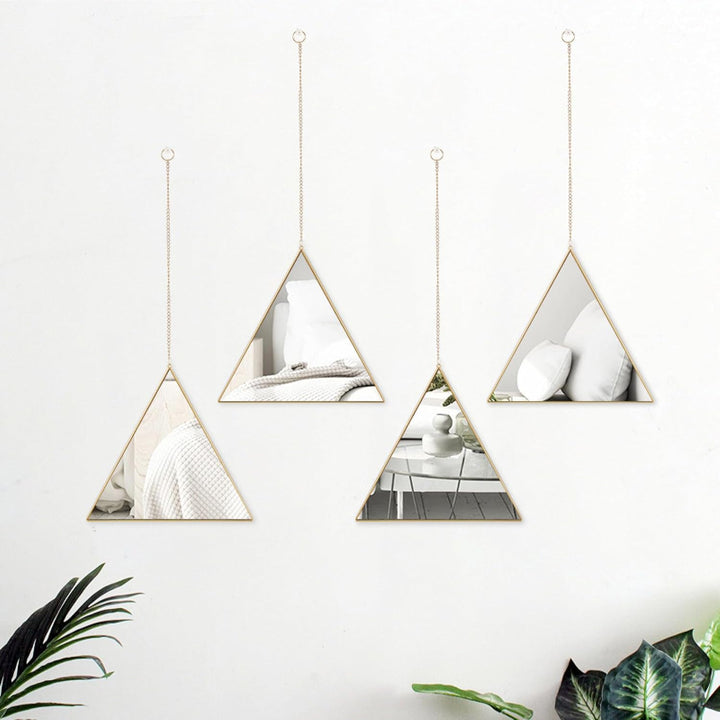 KIEE Triangle Wall Mirror Modern Geometry Hanging Home Decor | Not Sale FB | Waseeh Pakistan