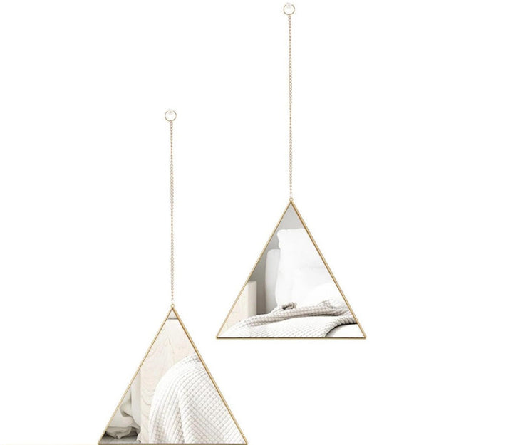 KIEE Triangle Wall Mirror Modern Geometry Hanging Home Decor | Not Sale FB | Waseeh Pakistan