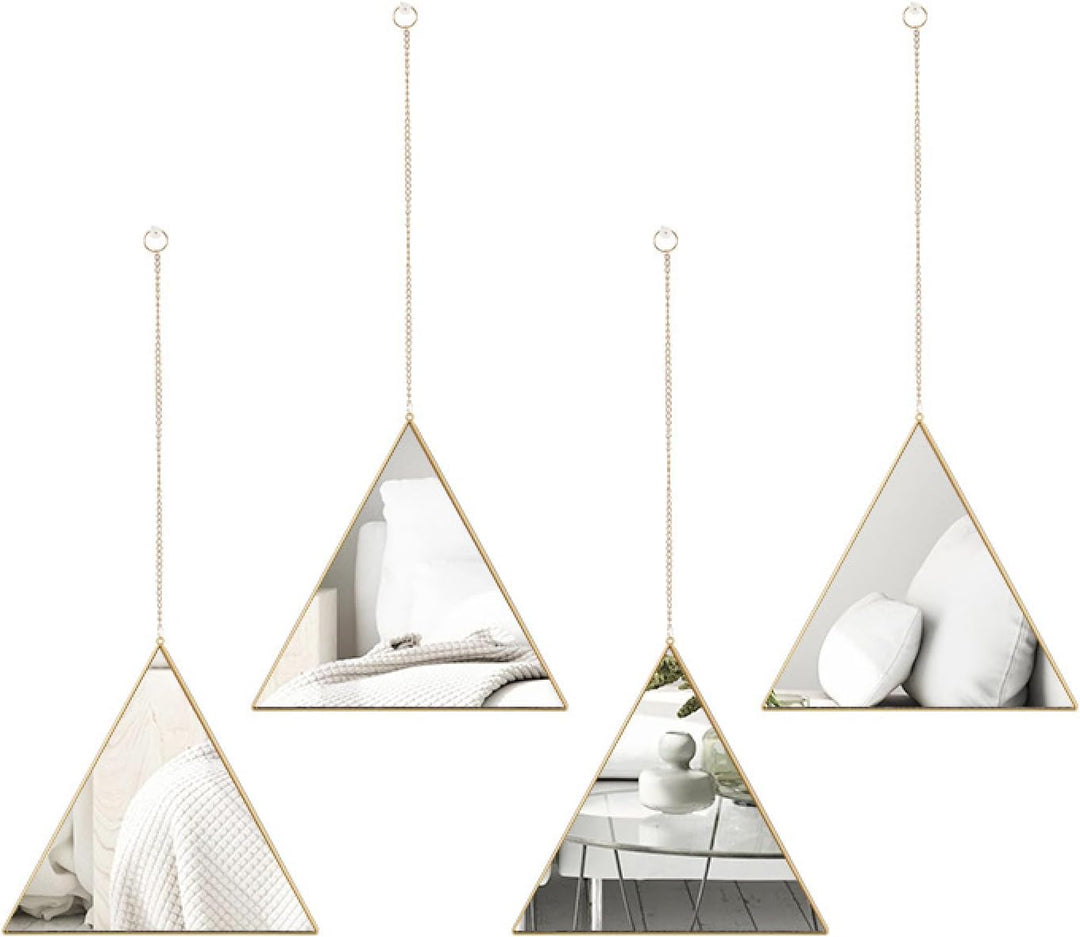 KIEE Triangle Wall Mirror Modern Geometry Hanging Home Decor | Not Sale FB | Waseeh Pakistan