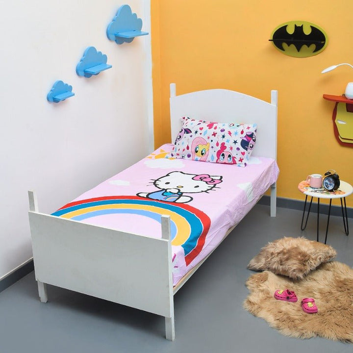 Kitty Rainbow Cat Bedsheet | Bedding | Waseeh Pakistan